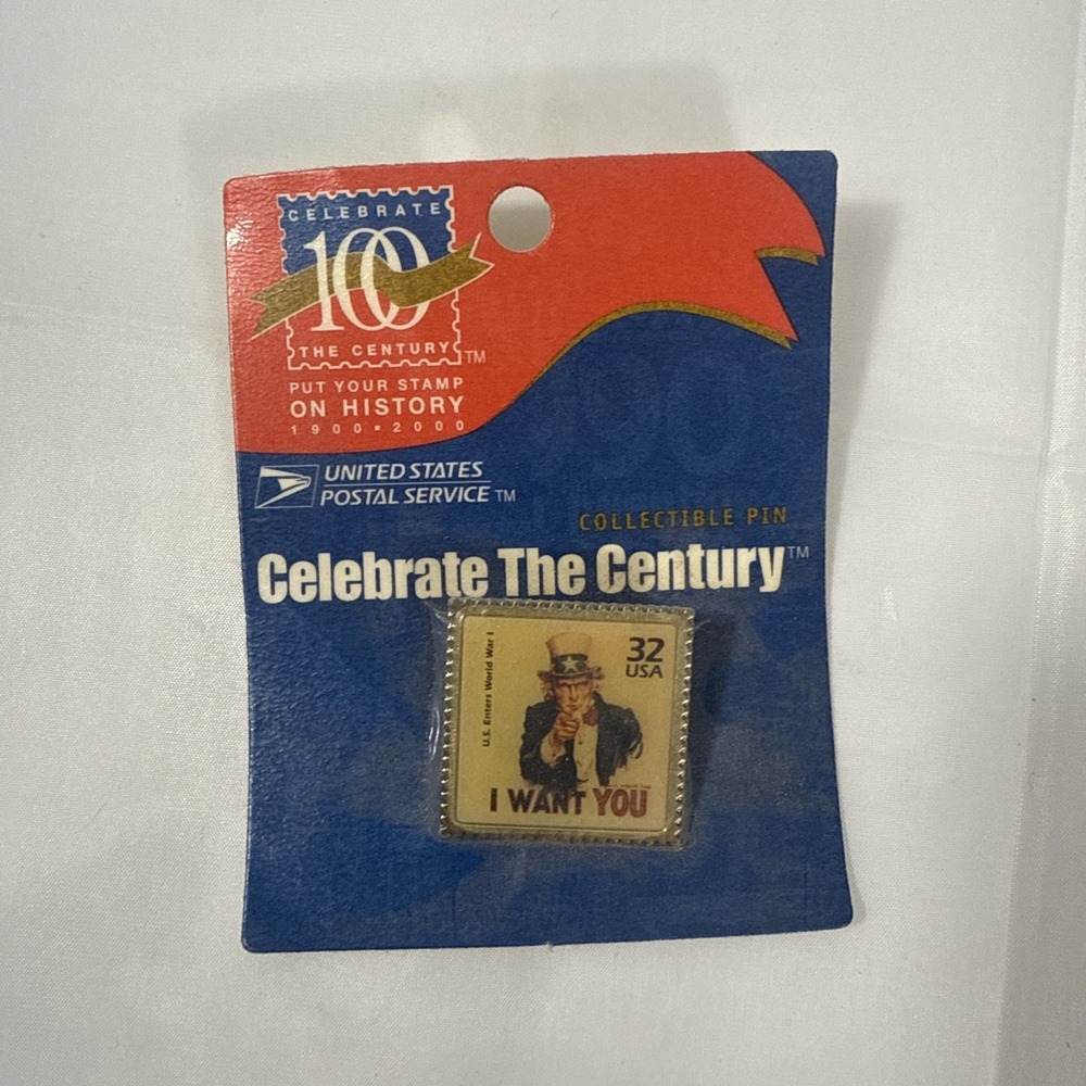 VINTAGE UNCLE SAM CELEBRATE‎ THE CENTURY USPS PIN 1998  USA 32 FREE SHIPPING:-)